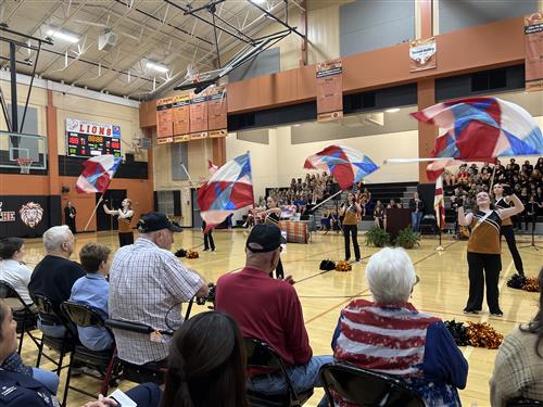 gym ceremony at Liberty Middle for veterans